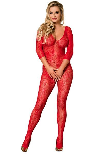 Bodystocking Rouge Ouvert